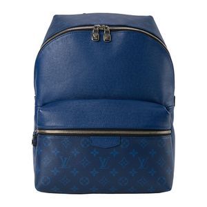 Louis Vuitton Rucksack Blue Leather Monogram Canvas